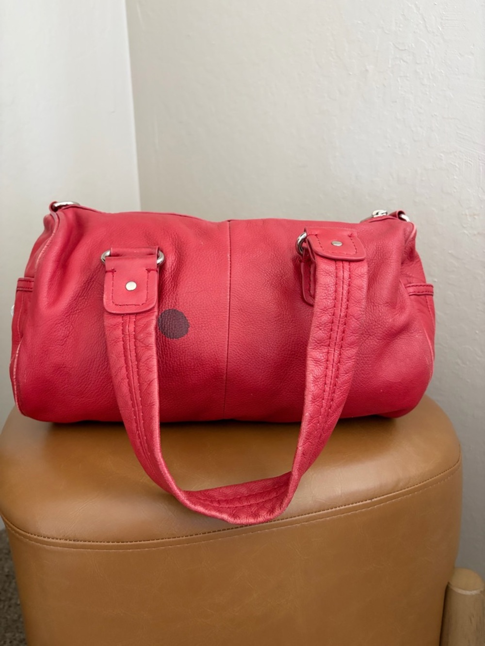 Marc Jacobs Coral-Red Leather Shoulder Bag - Picture 10 of 12
